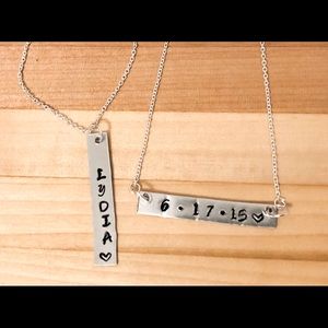 Custom hand stamped necklaces